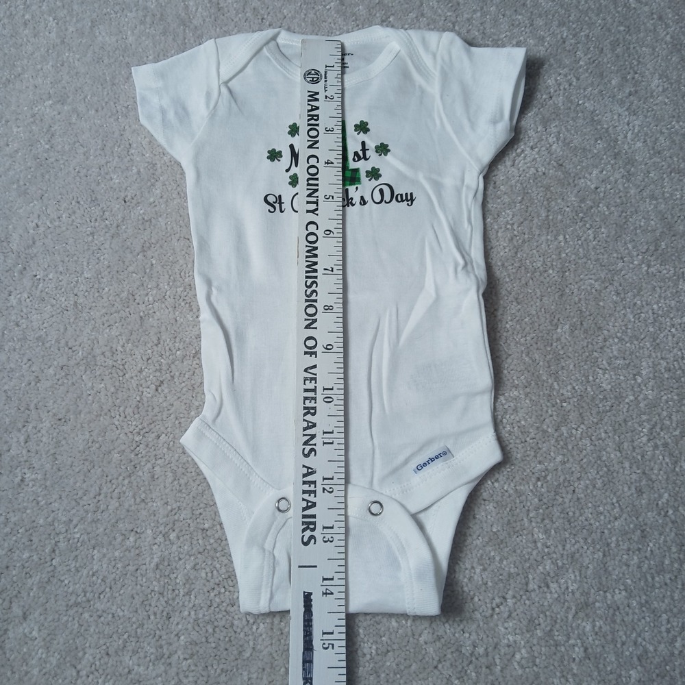 My First St. Patrick Day Baby - White Bodysuit Gerber Baby Outfit 0-3 Months